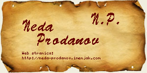 Neda Prodanov vizit kartica